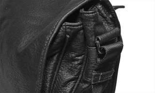 Comfortable Durable Leather Mans Business Black Laptop Shoulder 