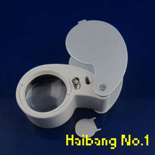 LED 40X Eye Jeweller Magnifying Glass Magnifier Loupe White New  