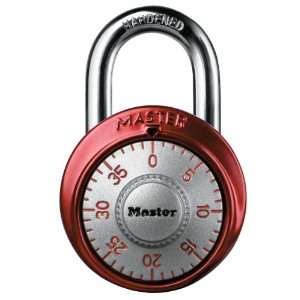   Lock 1561DRED Combination Lock, Red with Silver Dial