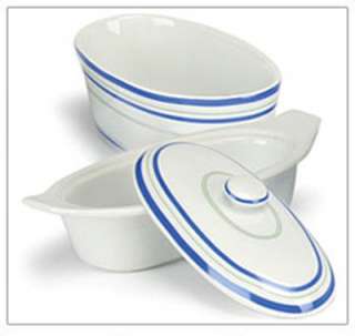 Silvermark Original 3pc Porcelain Butter Boat Blue NEW  