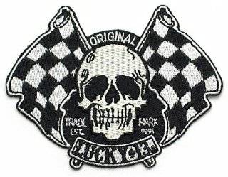 Lucky 13 Vintage Flags Embroidered Patch Iron On Hot Rod