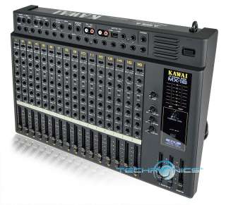KAWII MX 16 16 CHANNEL AUDIO MIXER CONSOLE W/ 2 BAND EQUALIZER FOR 