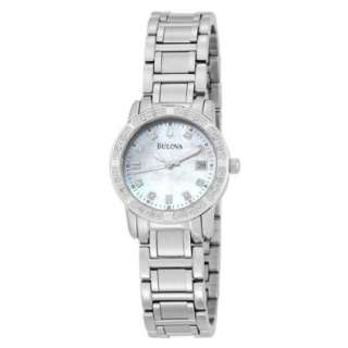 Bulova Womens 96R105 Diamond Accented Calendar Watch   designer shoes 