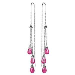  Studio 925 Petal Pink CZ Briolette Swag Sterling Silver 