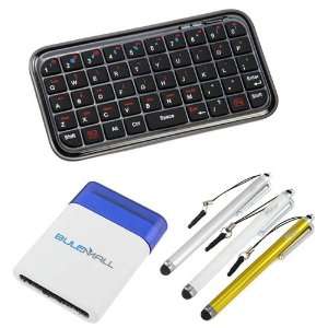  GTMax Bluetooth Wireless Mini Keyboard + 3 Stylus Pen 