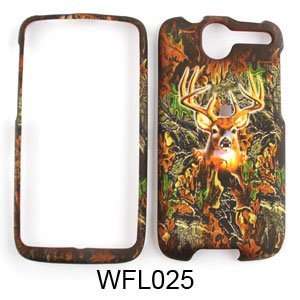  RUBBER COATED HARD CASE FOR HTC DESIRE G7 FOREST CAMO DEER 