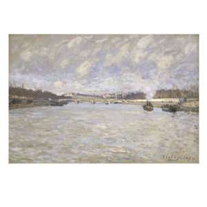  La Seine a Paris et le Pont de Grenelle, 1870 Stretched 