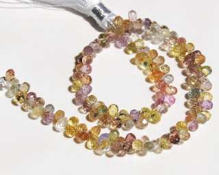 AA Multi Color Sapphire Teardrop Briolette Beads 4  