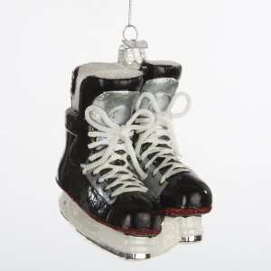  Glitter Ice Hockey Skates Christmas Ornaments 4.25