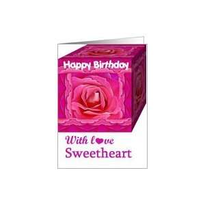  Sweetheart Birthday with Ornate Rose Covered Gift Card 