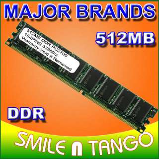 512MB PC2700 333 DDR LOW DENSITY UNIVERSAL RAM MEMORY  