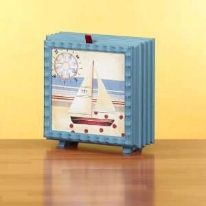   Nautical Sailboat Art Wood Frame Indoor Table Top Fan