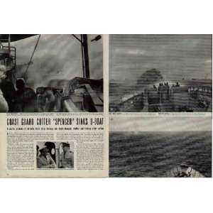 COAST GUARD CUTTER SPENCER SINKS GERMAN U BOAT Dramatic pictures of 