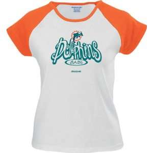  Miami Dolphins Womens Doll Baby Raglan Tee Sports 