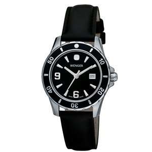  Wenger® Ladies Sport Black Dial Leather Watch Wenger? Jewelry