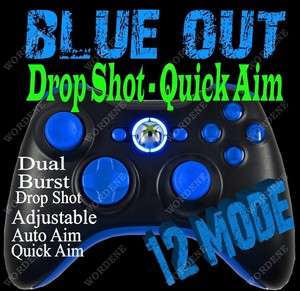   12 Mode RAPID FIRE Modded Xbox 360 Controller Drop Shot OPS Blue LEDs