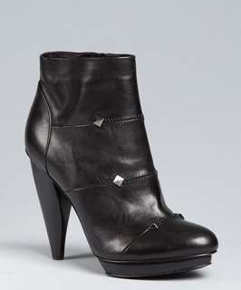 Botkier black leather Sam studded ankle booties