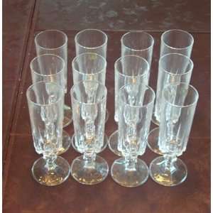  LIFESTYLE ITALY CUTCRYSTAL FLUTED CHAMPAIGNE, LOT OF 12 