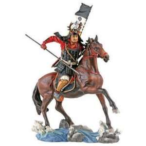  Japanese Samurai Kensei On Horse   Collectible Figurine 