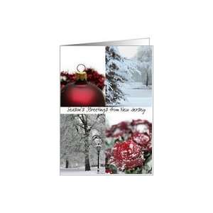 New Jersey Seasons Greetings   Red Winter collage state specific 