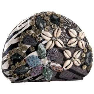 Prezzo Stone and Shell Round Clutch   designer shoes, handbags 