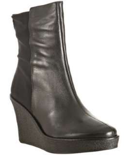 Donald J. Pliner black leather and elastic Tikle wedge boots 
