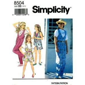  Simplicity 8504 Sewing Pattern Girls Jumpsuit in Two 
