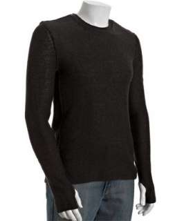 Inhabit cinder birdseye cashmere crewneck thumbhole sweater   