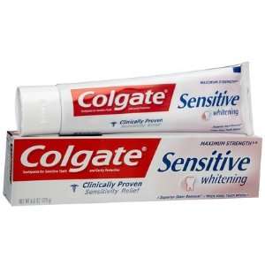 Colgate Sensitive Maximum Strength Whitening Toothpaste 6 oz (Quantity 