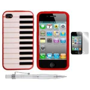  RED PIANO KEYBOARD   Silicone Design Protector Soft Phone 
