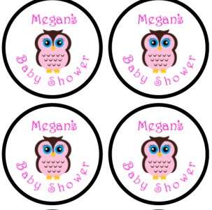 Personalized Baby Shower Owl Wrapper & Label Party Set  