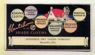 INK BLOTTER Hartshorn Shade Clothes Mansfield Dry Goods Company 