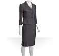 Tahari ASL black crepe Paula 4 button skirt suit   