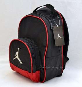 New Nike Air Jordan Toddler Preschool Boy Backpack Black Red 