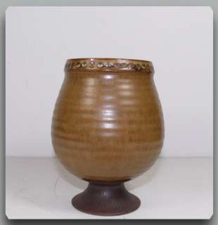 RORSTRAND   Gunnar Nylund   brown ribbed stoneware Vase No.6  