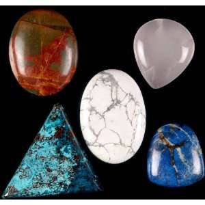   Agate, Rose Quartz, Dendrite Opal, Azure Malachite and Lapis Lazuli
