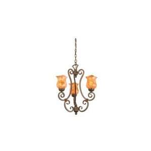   Light Mini Chandelier in Antique Copper with Large Piastra glass