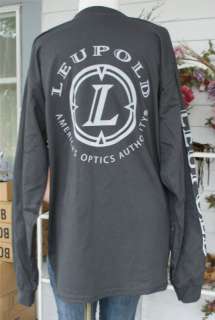 LEUPOLD SCOPES OPTICS GREY LARGE NEW SHIRT LONG SLEEVE  