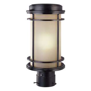 NEW 1 Light Mission Outdoor Post Lamp Lighting Fixture, Black Bronze 