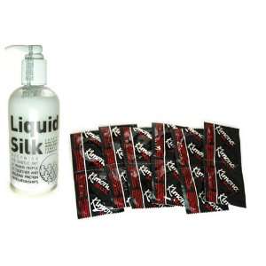   108 condoms Liquid Silk 250 ml Lube Personal Lubricant Economy Pack