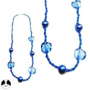   paris women necklace long necklace 100 cm dark blue plastic Jewelry