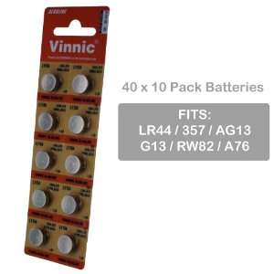   Vinnic Size LR44 V357 357 AG13 Alkaline Watch Battery