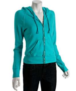 291 turquoise cotton Together Peace and Love zip hoodie   up 