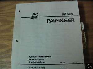 Palfinger PK 5200 Hydraulic Loader Parts Catalog  