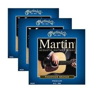  Martin M550 Medium Phosphor Bronze Acoustic Guitar Strings 