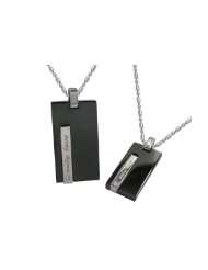 Matching Stainless Steel Only Love 2tone His & her Couple Pendant 