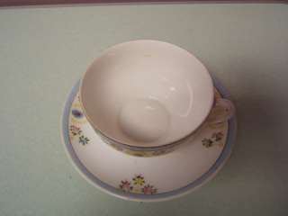 Noritake Handpainted Teacup and Saucer white/blue Japan  