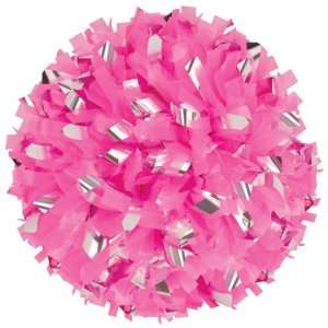  Getz Cheerleaders Pink Flash Plastic Metallic Poms NEON PINK/SILVER 