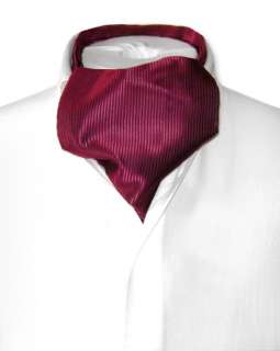Antonio Ricci ASCOT Solid BURGUNDY Color Cravat Mens Neck Tie  
