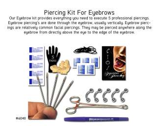 Eyebrow Piercing Tool Set Needles Jewelry Corks tattoo  